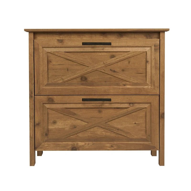 Houston Rustic Brown 2-drawer Lateral Filing Cabinet