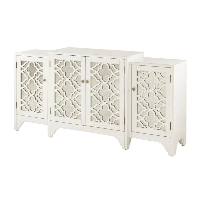 Cream Quatrefoil Dining Buffet Server