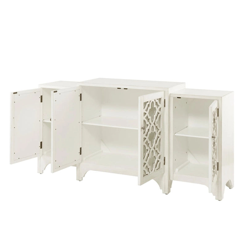 Cream Quatrefoil Dining Buffet Server