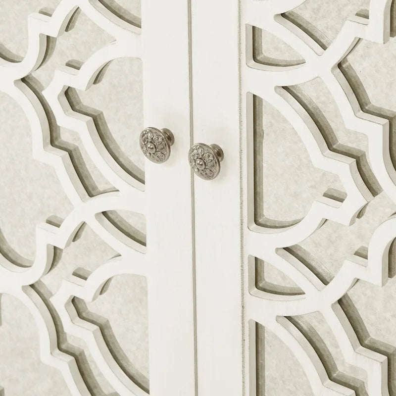 Cream Quatrefoil Dining Buffet Server