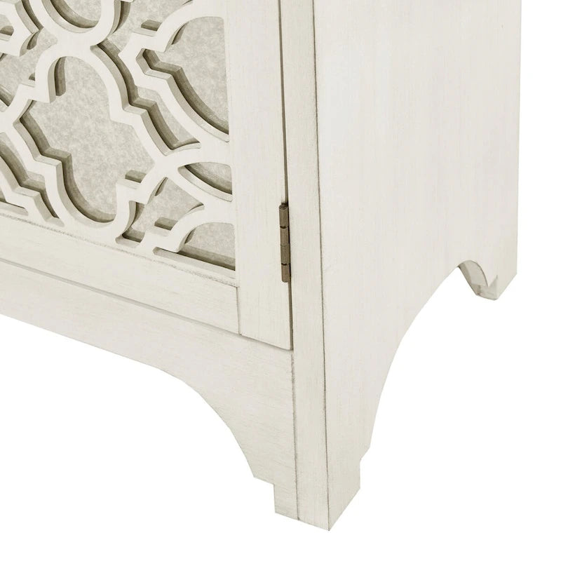 Cream Quatrefoil Dining Buffet Server