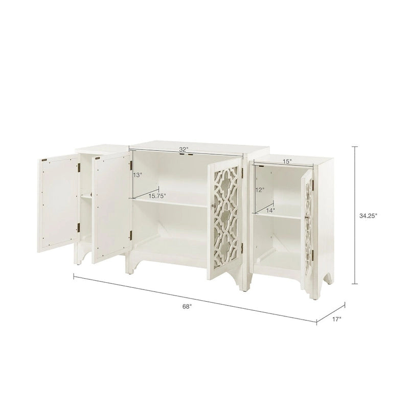 Cream Quatrefoil Dining Buffet Server
