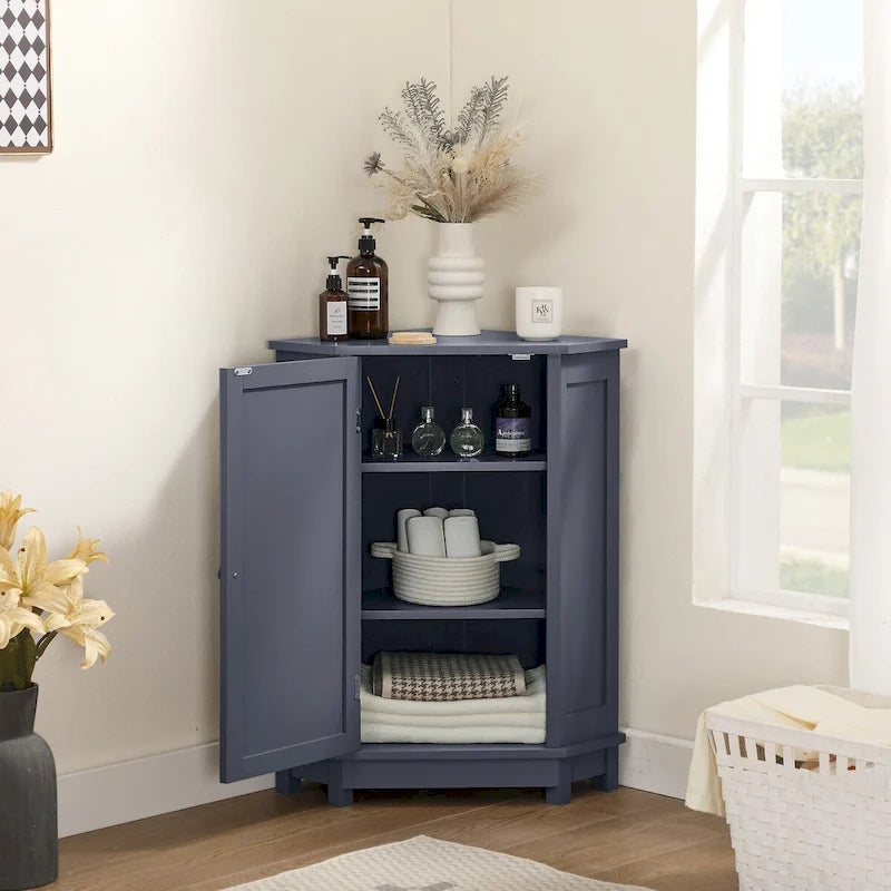 Bathroom Corner Cabinet with Adjustable Shelf