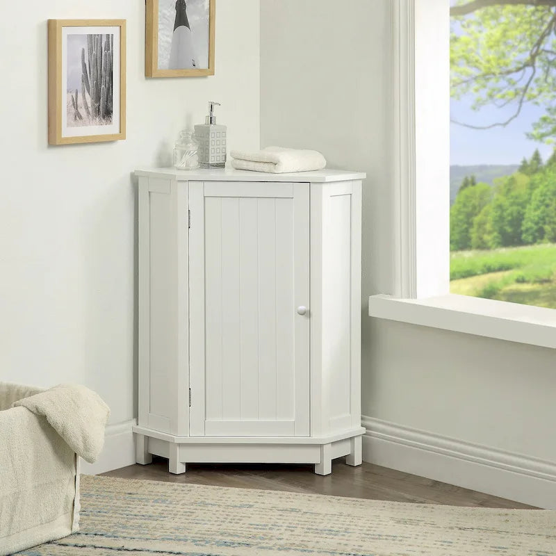 Bathroom Corner Cabinet with Adjustable Shelf