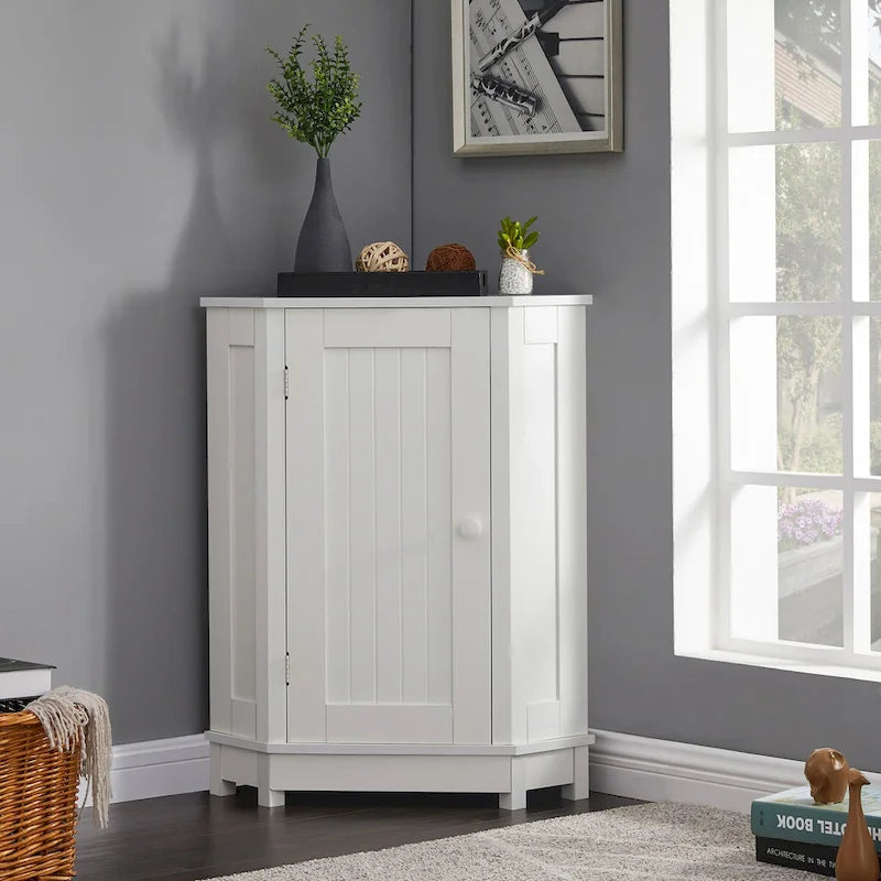 Bathroom Corner Cabinet with Adjustable Shelf