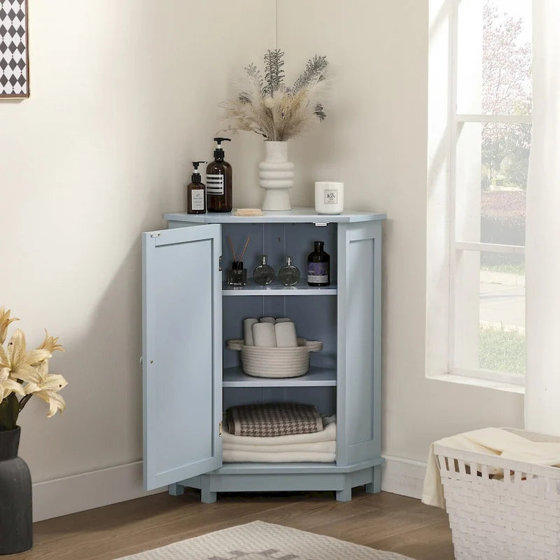 Bathroom Corner Cabinet with Adjustable Shelf