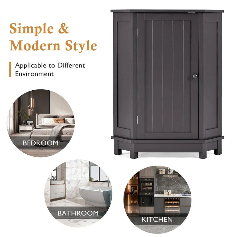 Bathroom Corner Cabinet with Adjustable Shelf
