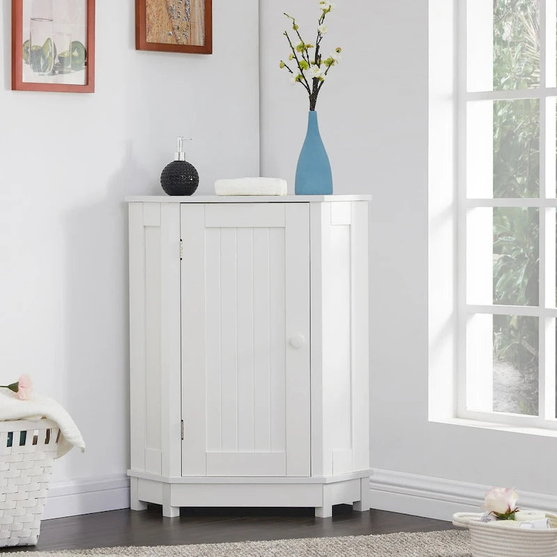 Bathroom Corner Cabinet with Adjustable Shelf