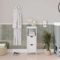 Floor Cabinet Storage Organizer with 2 Drawers, Open Shelf, and Foot Pads
