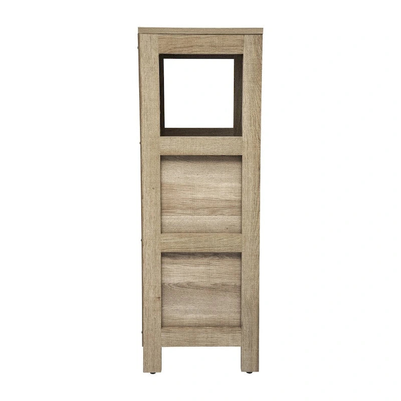 Floor Cabinet Storage Organizer with 2 Drawers, Open Shelf, and Foot Pads